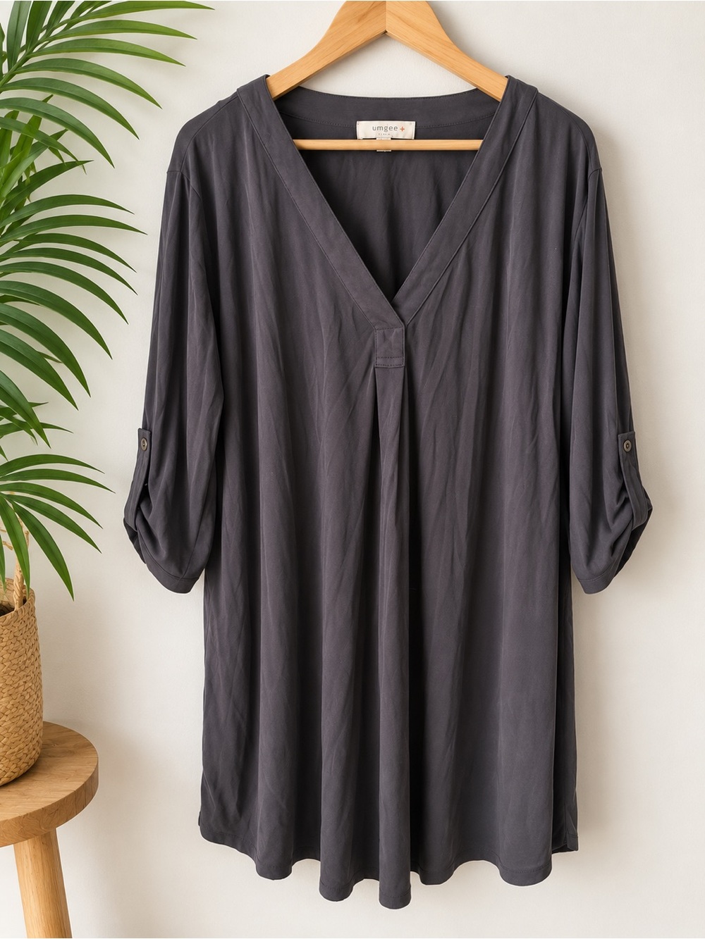 Umgee Black V-Neck Tunic Dress Size 1X